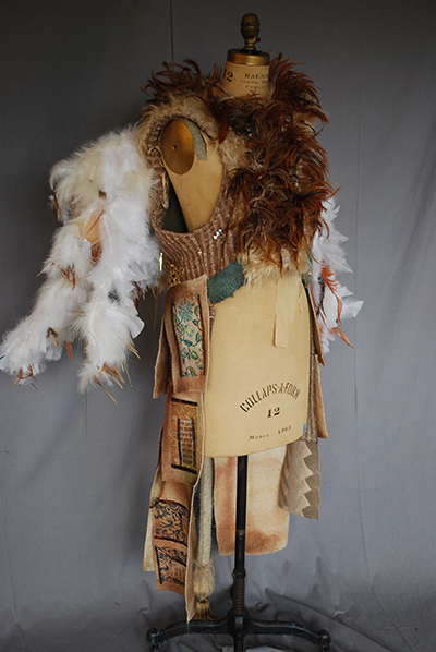 feather jacket with flappy tails