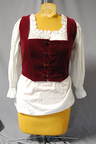 peasant blouse and red bodice in good condition.