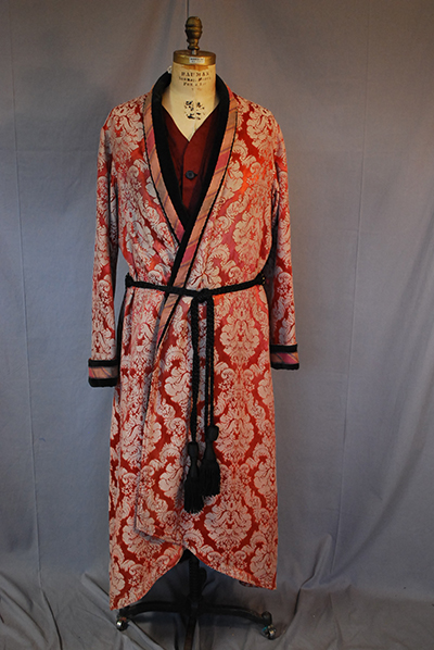 banyan style dressing gown with rich turkish motif and rope belt