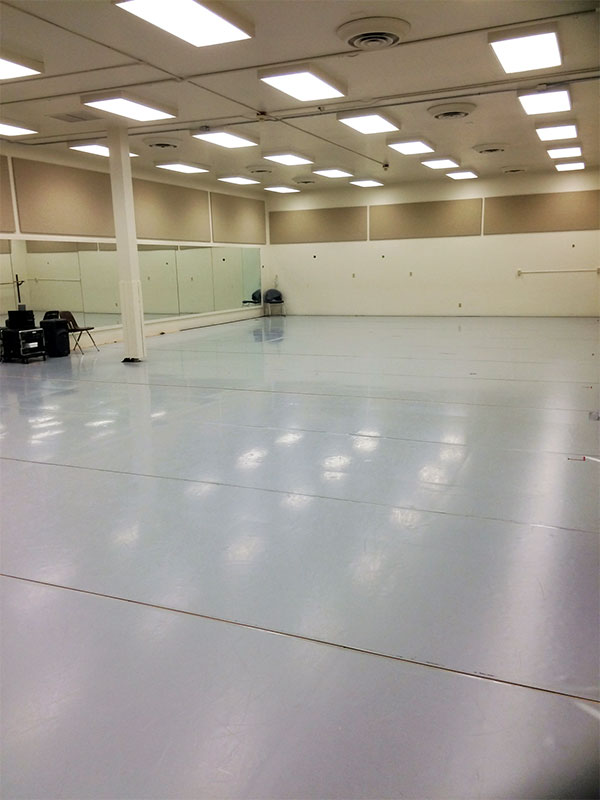 Dance studio B in the Commissary Building