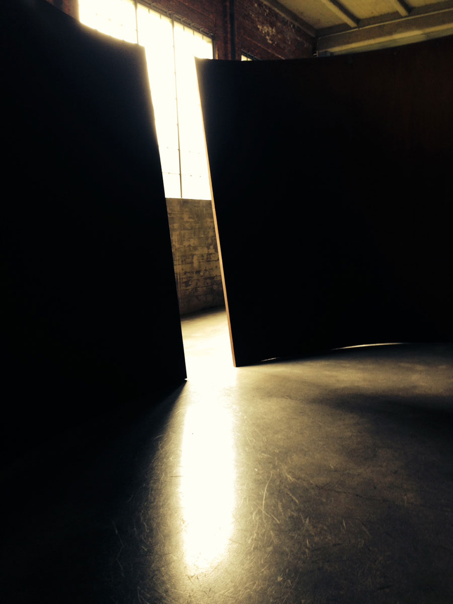 inside a Richard Serra sculpture