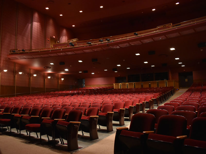 Front angle view of the main floor seating of the WWU Mainstage Theatre