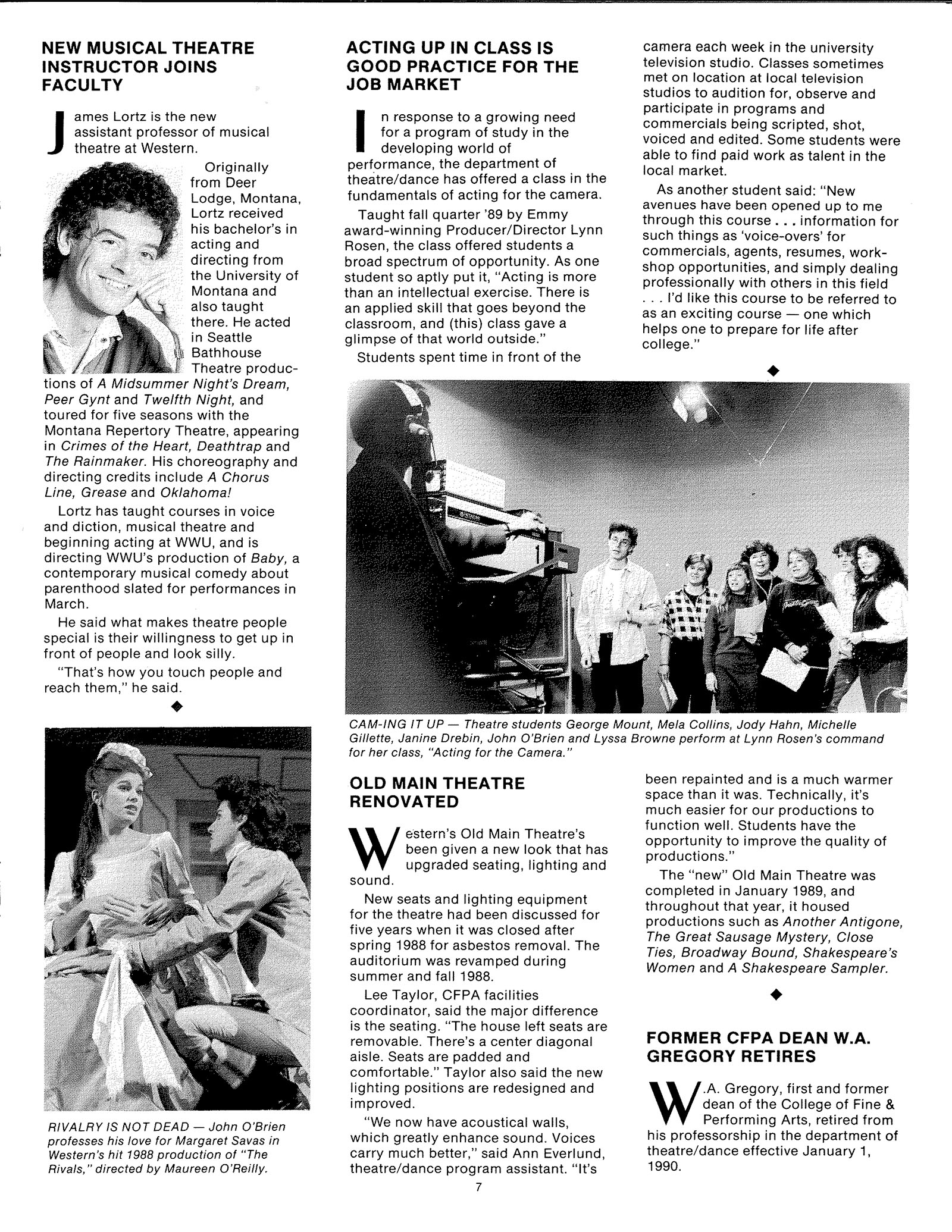 page from an old newsletter with picture of Jim. Newsletter article reproduced on webpage in HTML