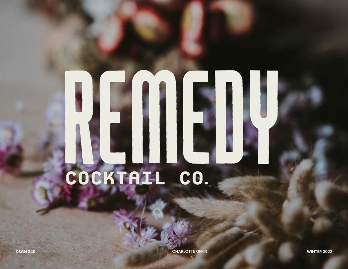 corporate identity design for a cocktail company called Remedy