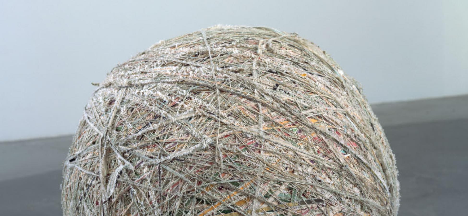 Cover of a book called Rethinking Global Modernism shows a large ball of string