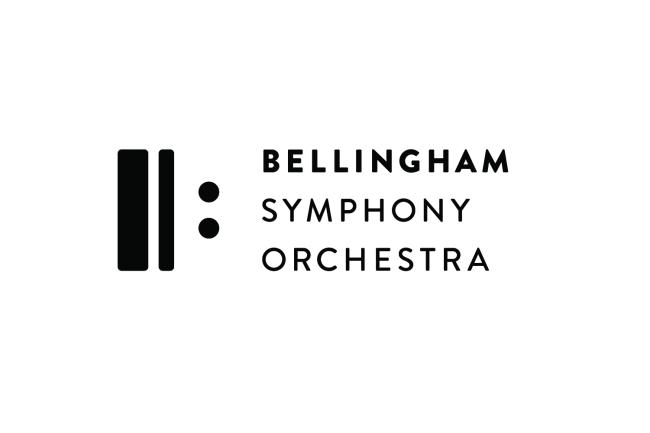 Bellingham Symphony Orchestra logo: two vertical bars next to two vertically aligned dots form a music note next to the name