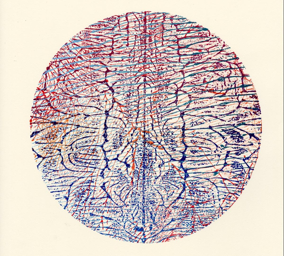 printed paint abstraction looks like cross section of brain