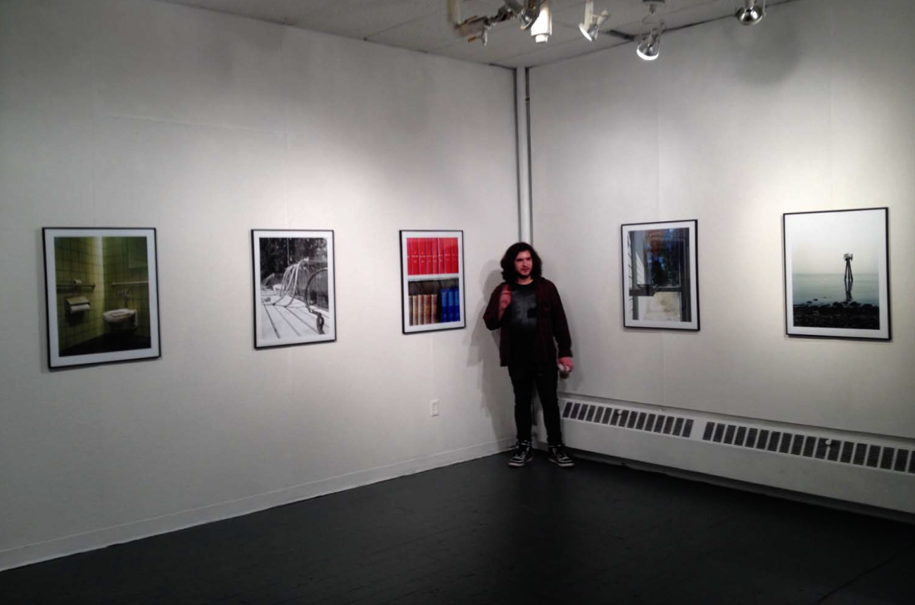Quinton Maldonado showing photography on display in the B Gallery