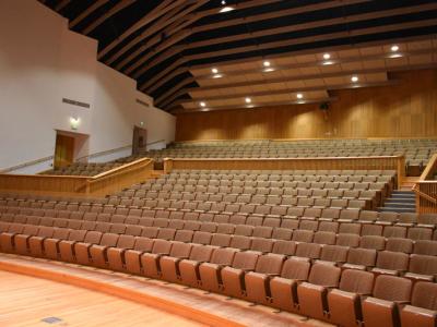 a concert hall seating area