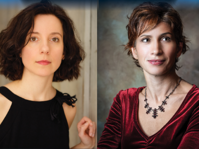 Marija's and Milica's portraits side by side, each dressed in elegance