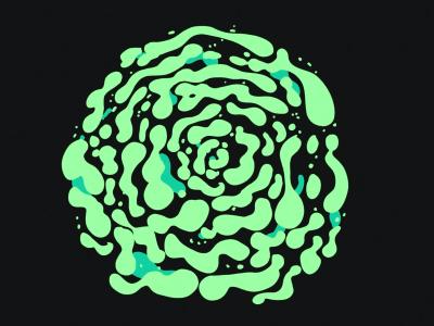 a gooey green pattern like a brain