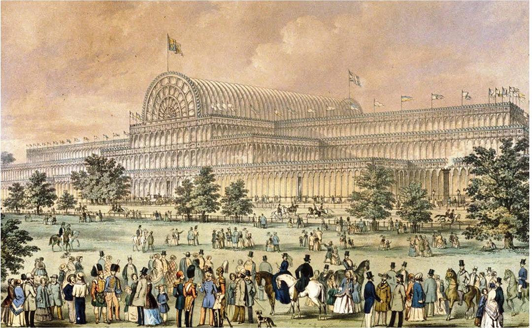 a water color image of a monumental nineteenth century building 