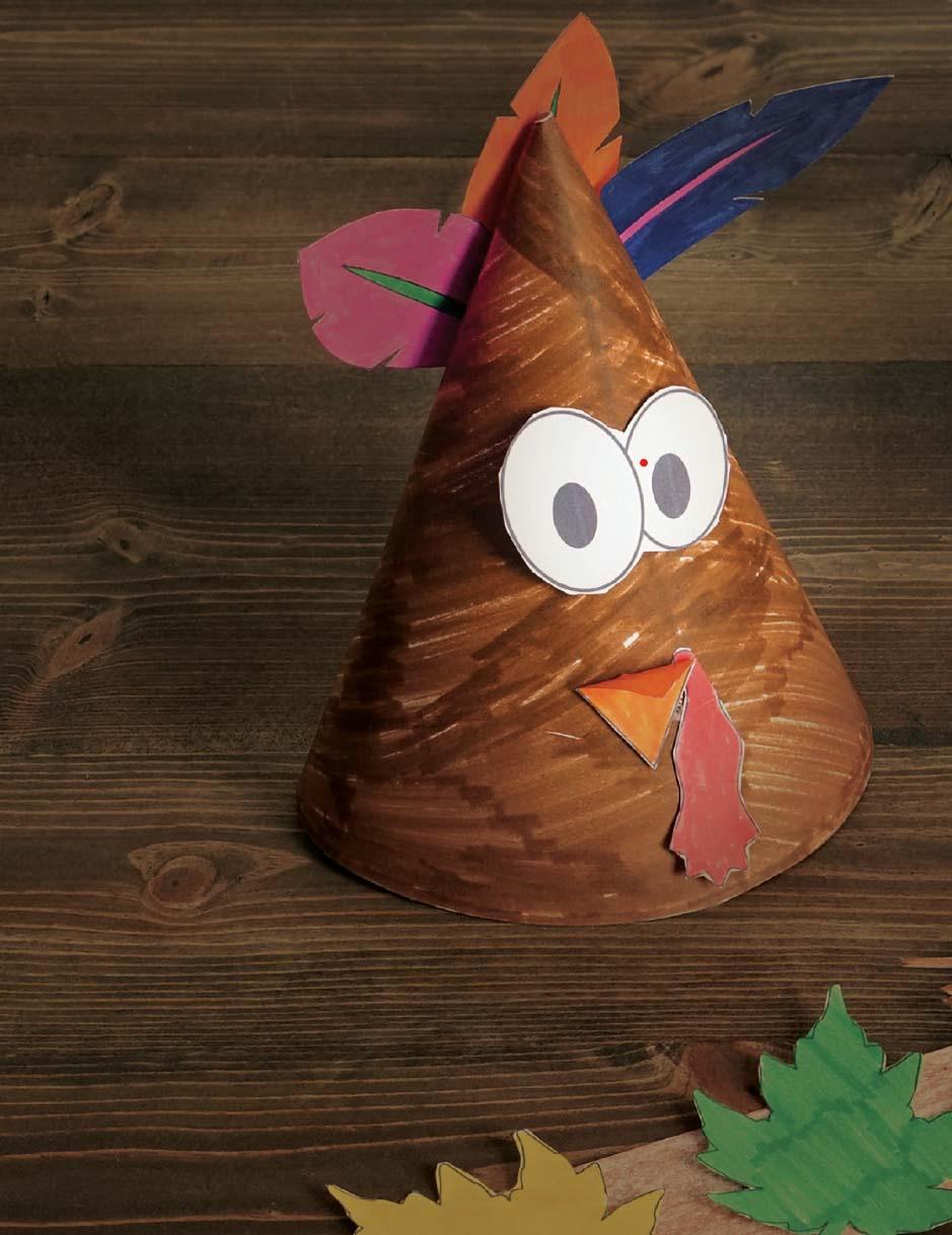 amateurly crafted paper cone made to resemble a turkey