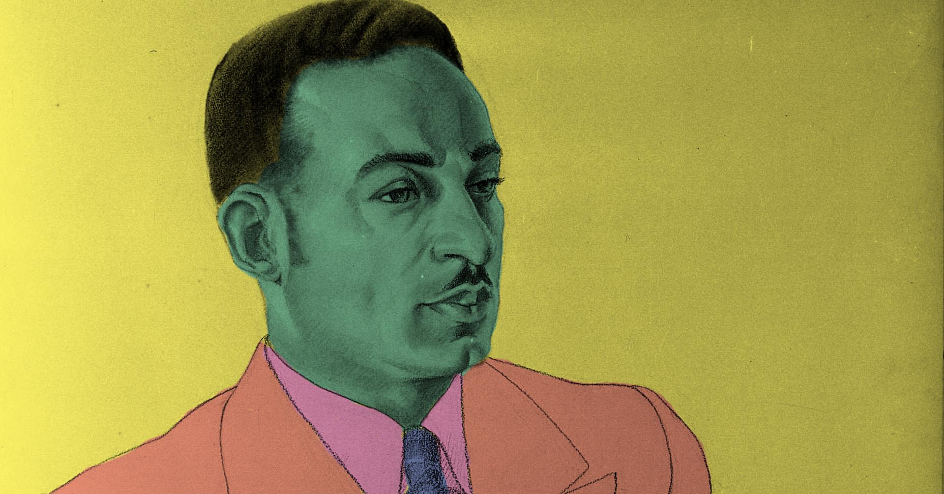 pastel screened image of composer William Dawson in the style of pop art