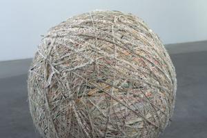 Cover of a book called Rethinking Global Modernism shows a large ball of string