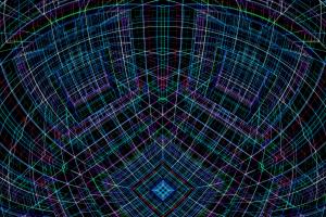 3D grid pattern of lines forming an illusion of 3 intersecting cubes